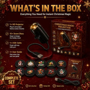 10 Pack Plug and Play HD Christmas Projector, 10 Festive Scenes, 360° Flexible Neck for Bedroom,Home Theater,Car