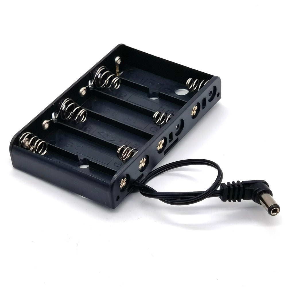 6-AA Battery Holder with Barrel Jack