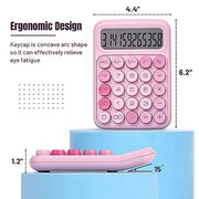Mr. Pen- Mechanical Switch Calculator, 12 Digit Large LCD Display, Pink | With Big Buttons, Mechanical Switch Calculator for Home, School, Office