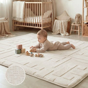 Classic Grid Faux Fur Jacquard Plush Play Mat