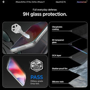 Spigen GlasTR EZ FIT Screen Protector for iPhone 18 Pro, 17 Pro, 17, 16 Pro | AluminaCore Aluminum-enhanced 9H+ tempered glass, Auto-align tray, 100% clarity, Original touch, Case-friendly, 2Pack