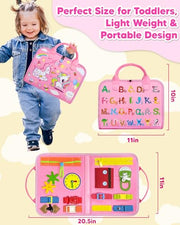Exorany Busy Board Montessori Toys for Toddler Girl Birthday Gift Busy Book | Airplane Car Travel Toy, Learning Educational Toys, Activity Book, Toddler Activities, Sensory Toys, Fine Motor Skills