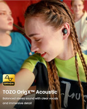 TOZO A1 Wireless Earbuds Bluetooth 5.3 Light Weight in Ear Headphones | IPX5 Waterproof,2 Mics for AI Calls,Immersive Premium Sound Bass Headset with Charging Case,32 EQ via App Black