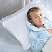 Utopia Bedding Toddler Pillow 2 Pack, Cotton Blend Shell 13x18 Inch, White | Soft and Breathable Small Satin Striped Kids Pillow, Baby Sleeping For Toddler, Bed and Travel, Age 2 and Above