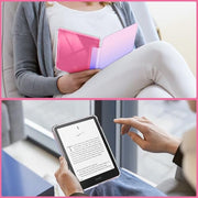 Fintie Clear Case for 7" Kindle Paperwhite 12th Gen 2024 & Kindle Colorsoft | Soft Light TPU Cover, Transparent Back, Scratch-Proof, Auto Wake/Sleep, for Paperwhite 2024 12th Generation, Fantasy Ombre