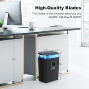 Bonsaii 12-Sheet Cross Cut Paper Shredder, 5.5 Gal Home Office Heavy Duty Shredder for Paper, Credit Card, Mail, Staples, with Transparent Window, High Security Level P-4 (C275-A)