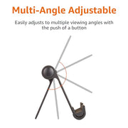 Amazon Basics Multi-Angle Portable Foldable Stand for iPad Tablet, E-reader and Phone, Sturdy Hands-Free Viewing, Black