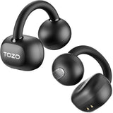 TOZO OpenEarRing Open Ear Earbuds 40H Bluetooth 5.4 Lightweight Comfort | Open Ear Clip On Wireless Earbuds with Smart Digital LED Display, Stable Connection, Secure Fit for Driving Workout Black