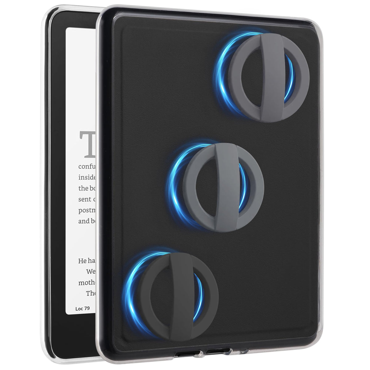 Vane Oak Back Panel Case for 7'' Kindle Paperwhite 12th Gen & Colorsoft | Compatible with PopSockets Grips, Attach Magnetic Accessories Freely, Clear TPU Edges, Lightweight, Black