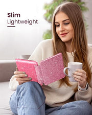 MoKo Case for 7" Kindle Paperwhite 12th Gen & Colorsoft 2024, Glitter Pink | Scratch-Proof, Sparkly Clear Back, Full Protection, Light Shell, Auto Wake/Sleep,for Kindle Paperwhite & Colorsoft 2024/2025