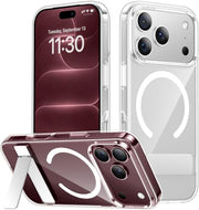 SPIDERCASE for iPhone 18 Pro Max Case/iPhone 17 Pro Max Case,Magnetic,Clear | [3 Stand Ways] Invisible Kickstand|Crystal Clear|Shockproof Slim Phone Case