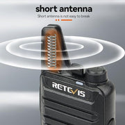 Retevis RT22 Compact & Lightweight FRS Walkie Talkies Long Range (4 Pack) | For Small Business, Camping, Hiking, Cruise, Safe Short Antenna, Comfortable to Carry, Loud & Clear Audio, USB-C