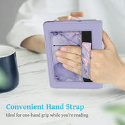 Fintie Stand Case for 6" Kindle 11th Generation 2024/2022, Lilac Marble | Foldable Kickstand PU Leather Cover, Card Slot & Hand Strap, Auto Sleep/Wake, for All-New Kindle 2024/2022 11th Gen e-Reader