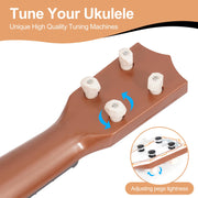 Raimy 17in Ukulele Guitar for Kids, 4 String Mini Toddler Music Toy | Kids Ukulele, Educational Musical Instrument for Beginners, Birthday Gift for Age 3 4 5 6 7 8 9 Years Boys Girls (White)