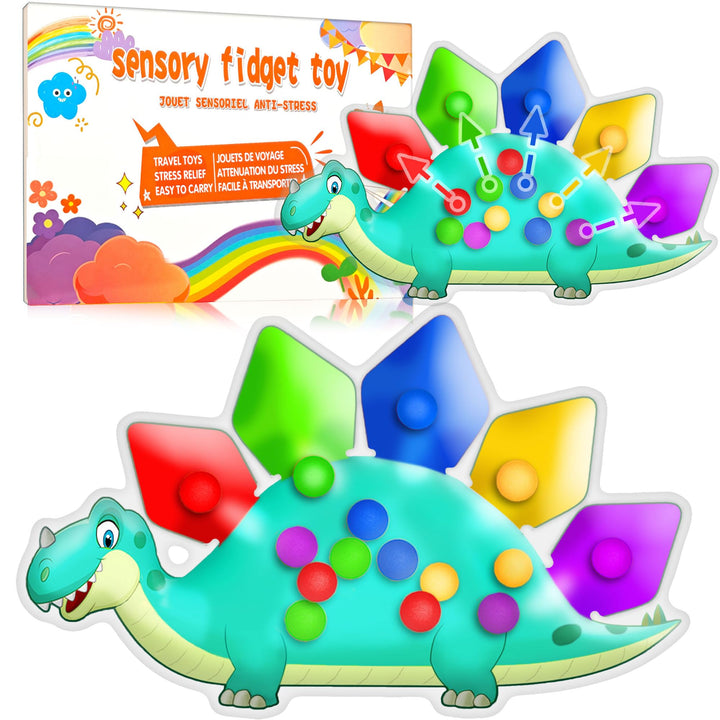 UIIOPJIOM Dinosaur Color Sorting Sensory Toy Travel Toys Airplane Squishy Squeeze Toy Roadtrip Essenstial Boys Gift Fine Motor Autism Quiet Calm Fidget Montessori Preschool Activities Kid