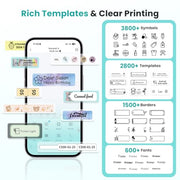 Phomemo D30 Label Maker Machine with Tape, Bluetooth Mini Label Printer | Inkless Thermal Printing, Rechargeable Portable Labeler, Massive Templates Fonts, Waterproof Labels for Home, School, Office