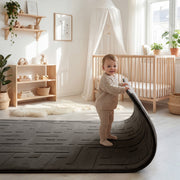 Classic Grid Faux Fur Jacquard Plush Play Mat