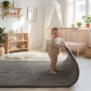 Classic Grid Faux Fur Jacquard Plush Play Mat