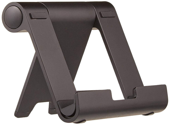 Amazon Basics Multi-Angle Portable Foldable Stand for iPad Tablet, E-reader and Phone, Sturdy Hands-Free Viewing, Black