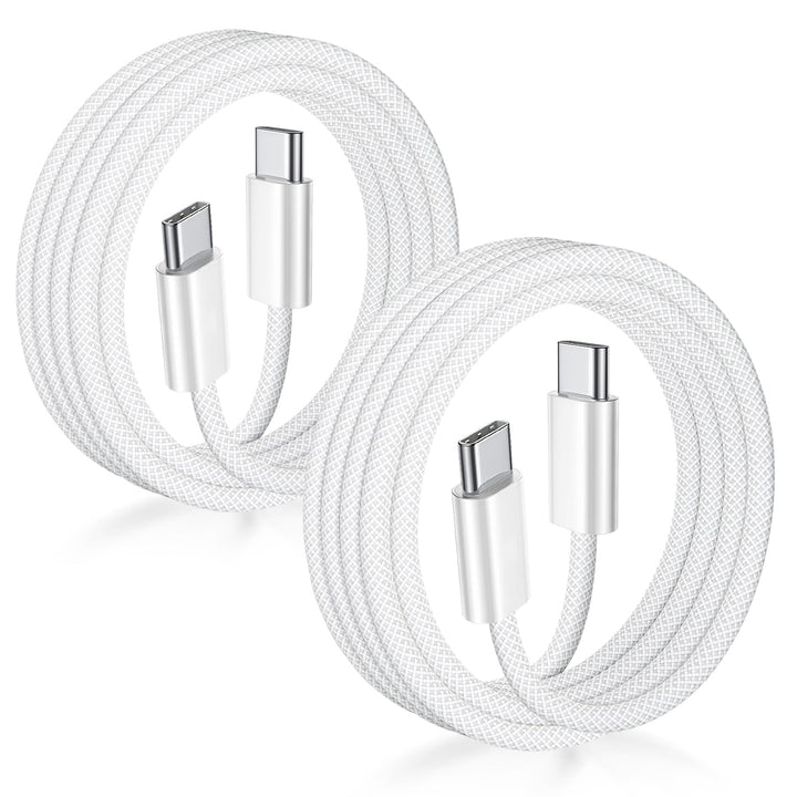 USB C to USB C Cable 3FT Certified 2Pack 60W usbc Woven Fast Charging | Type C Charger Cord Compatible with iPhone Duo/18/17/16/15 Pro/Pro Max Plus Samsung S23 Note 20 iPad Pro Air Mini MacBook Air