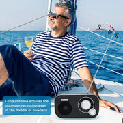 DreamSky AM FM Portable Radio Plug in Wall or Battery Operated | for Home & Outdoor, Strong Reception, Large Dial Easy to Use, Transistor Antenna, Headphone Jack, Elderly Seniors Small Gifts