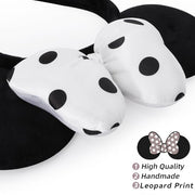 ODOCARE Handmade Mouse Ears Headband for Women and Ladies, Polka Dot Bow Mini Ears Costume Accessories