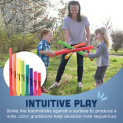 Constructive Playthings Boomwhackers Music Sensory Sound Tubes, Set of 8 | C to C Scale Musical Sound Tube, Classroom Instruments for Kids, Diatonic Set of 8