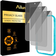 Ailun 3 Pack Privacy Screen Protector for iPhone 17 Pro, Tempered Glass | 6.3 inch,Installation Frame, Anti Spy Private, Anti-Scratch, Case Friendly