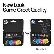 HP 936 Black, Cyan, Magenta, Yellow Ink Cartridges (4-Pack) | Works with OfficeJet 9120, Pro 9110, 9120, 9130, Wide Format 9730 | Eligible for Instant Ink | 6C3Z5LN