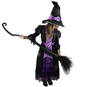 Spooktacular Creations Fairytale Witch Cute Witch Costume Deluxe Set with Broom for Girls