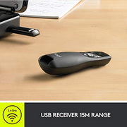 Logitech Wireless Presenter R400 USB A PowerPoint Clicker with Laser | USB-A connection, PowerPoint clicker, presentation remote control