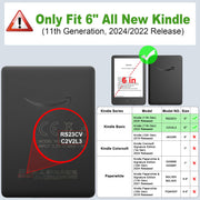 Fintie Slim TPU Case for 6" Kindle 11th Generation 2024/2022, Agave Green | Ultra Clear Transparent Soft TPU Back Cover Lightweight Shell, Auto Wake/Sleep,for All-New Kindle 2024/2022 11th Gen e-Reader