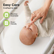 2pk Organic Baby Bassinet Sheets Boys, Girls, Fitted Sheet (Soft White) | 100% Cotton Bassinet Mattress Sheets, Compatible with Halo Bassinest Swivel Sleeper, Graco, Baby Delight, Universal Fitted