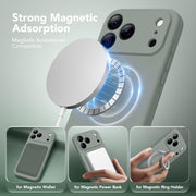 SuydanBox Magnetic for iPhone 18 Pro Case/iPhone 17 Pro Case Silicone | Fit for MagSafe,Screen Protector,Full Camera Protection,Shockproof Protective Phone Case for iPhone 18 Pro/17 Pro Calke Green