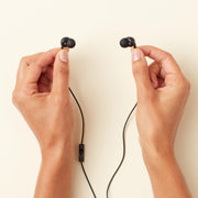Amazon Basics Wired Earbuds with Microphone, In-Ear Headphones, 3.5mm Jack, High Definition Sound, Secure Fit, 4.2 ft Cable, S/M/L Ear Tips, Black