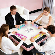 Premium Clear Mahjong Racks with Pushers,4-Pack Non-Slip Acrylic Racks