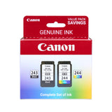 Canon PG-243 / CL-244 Genuine Ink Value Pack (2 Cartridges), Compatible with iP2820, MX492, MG2420/2520/2920/2922/2924/3020/2522/2525, TS3120/302/302a/202/4520/3320