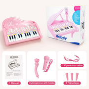 Love&Mini Piano Toys for Girls, 24-Key with Mic, Record & Playback, Ages 3+ | Kids Piano with 22 songs, 8 Percussion Sounds, LED lights, 4 Instrument Modes and Connect to MP3, Phone & Tablet