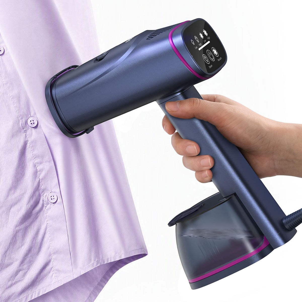 Reewit Vacuum Steamer for Clothes, 5000Pa Handheld Steamer & Iron 2 in 1 | 1200W Smooth Wrinkles in One Glide,No Ironing Board,Adjustable Suction & Steam,One-Hand Garment Steamer for Home,Travel,Dorm