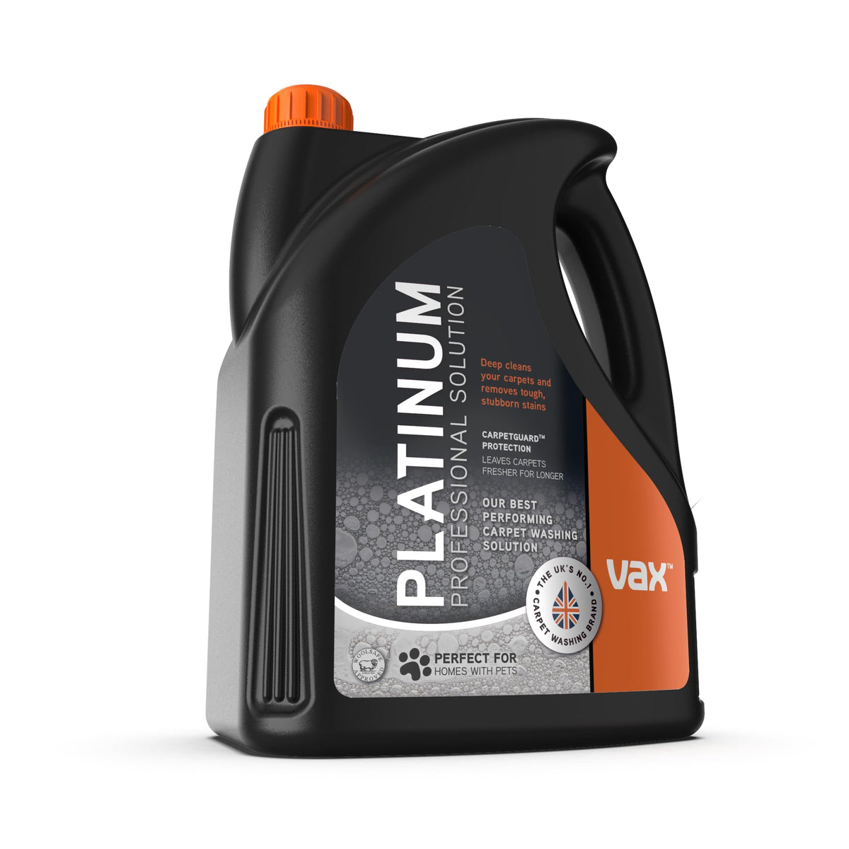 Vax Platinum Professional 4L Carpet Cleaner Solution, Stain Remover Shampoo, Rose Burst Scent, Neutralises Pet Odours, 1-9-142060, Charcoal