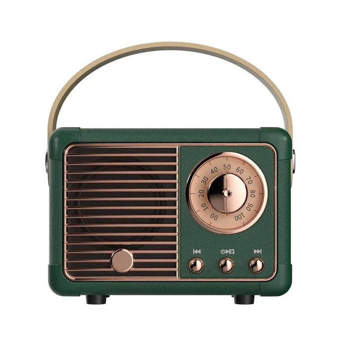 Dosmix Retro Bluetooth Speaker,Vintage Decor,Small Gift for Women Men Green | Portable mini wireless radio old fashion style for kitchen desk bedroom office travel accessories gifts for women teen girls