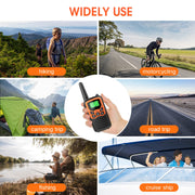 MOICO Walkie Talkies for Adults, 22 Channel Long Range FRS Two-Way Radios | 2 Pack, Compact Portable, LED Flashlight, VOX, LCD Display, Family Use, Hiking, Camping, Outdoor Trips, Cruise