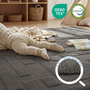 Classic Grid Faux Fur Jacquard Plush Play Mat