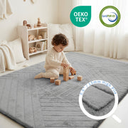 Diamond Weave Faux Fur Jacquard Plush Play Mat