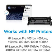 HP 148A Black LaserJet Toner Cartridge | This Cartridge Works LaserJet Pro 4001, MFP 4101 | W1480A