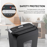 Bonsaii 6-Sheet Cross Cut Paper Shredder for Home, 3.4 Gal Bin | P-4 Security Level, Shreds Credit Cards, Staples & Paper Clips, with Portable Handle, Small Shredder for Home Office，C237-B
