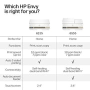 HP Envy 6155 Wireless All-in-One Color Inkjet Printer, Print, Scan, Copy, Duplex Printing Best-for-Home, 3 Month Trial of Instant Ink Included, AI-Capable (C2WR7A) Portobello
