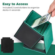 Fabmaker 6 pack Deck Box Compatible with MTG, Display Card Storage Box | Holds 100 Double-Sleeved Cards, Trading Card Deck Case Compatible with Magic the Gathering with PU Leather &Magnetic Closure