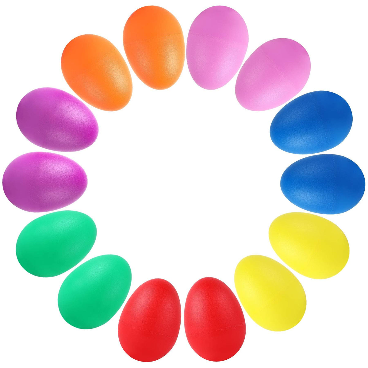 Augshy 14PCS Plastic Egg Shakers Musical Instruments and Maracas for Kids | PEaster Party Shaker Eggs Design,Develops Rhythm And Sound Skills,14 PCS Colorful Egg Maracas Set