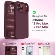 GONEZ for iPhone 18 Pro-Max Case/17 Pro Max Case, Compatible with MagSafe | Burgundy, Screen Protector, Full Camera Protection, Premium Silicone Cover Shockproof Drop Protection Slim Phone Case